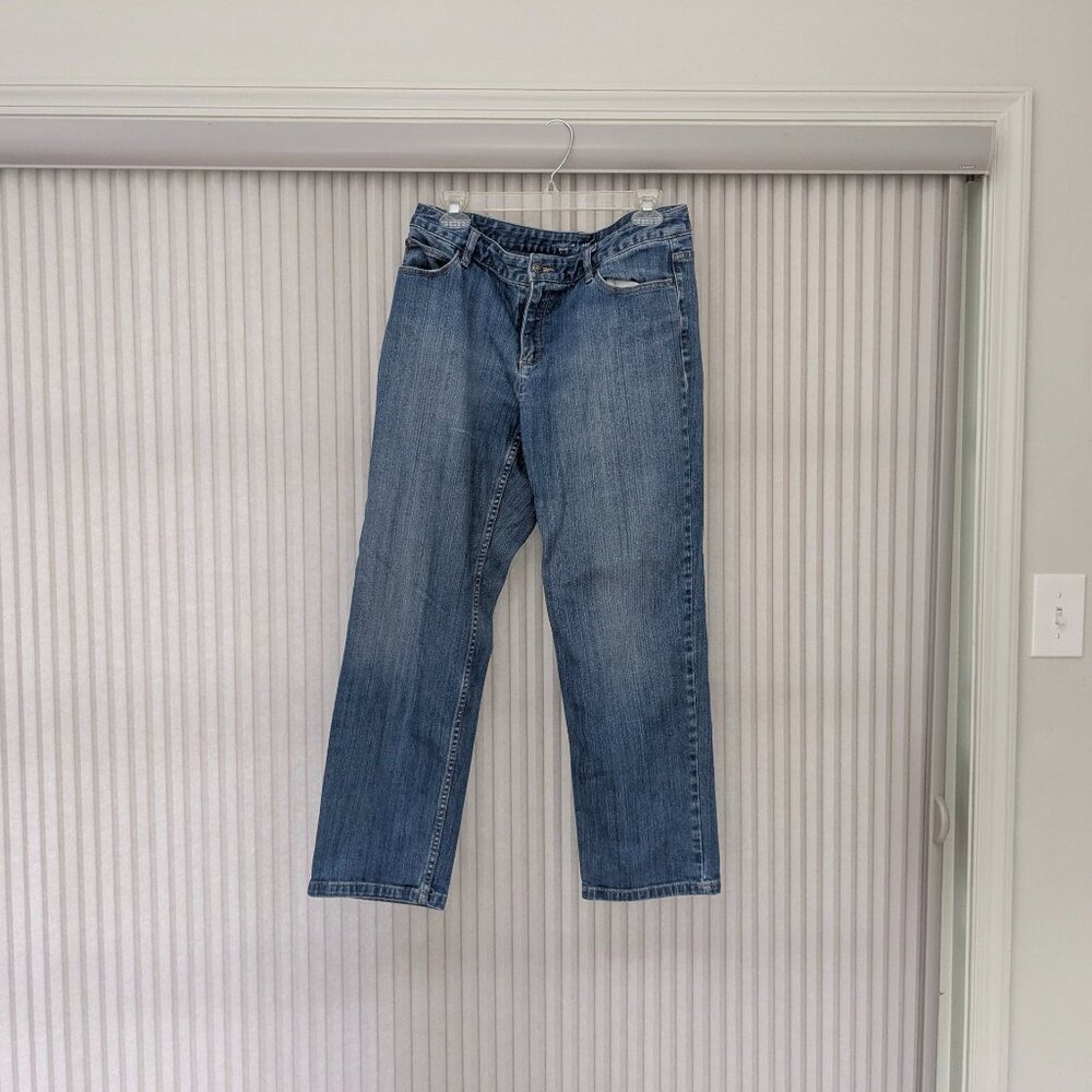 Liz Claiborne Women's Jeans Size 14P Petite Regular Blue Straight Leg